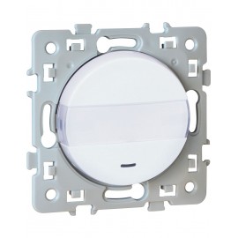 Bouton poussoir porte-étiquette Square 1 poste - 10AX - 250V - Blanc