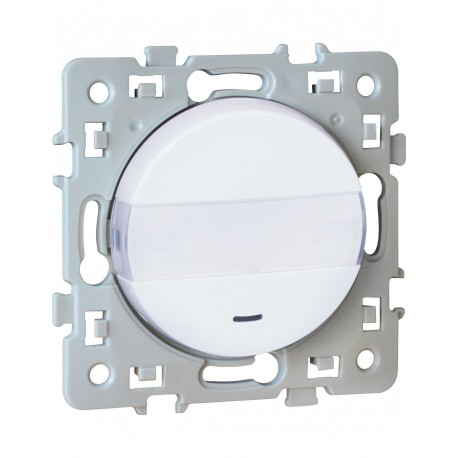 Bouton poussoir porte-étiquette Square 1 poste - 10AX - 250V - Blanc