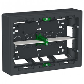 Boîte de concentration Unica - Saillie - Horizontale - 2x8 modules - Anthracite