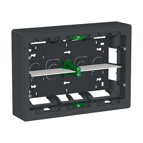 Boîte de concentration Unica - Saillie - Horizontale - 2x8 modules - Anthracite