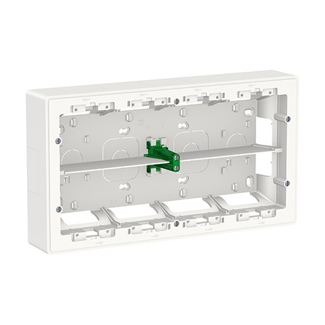 Boîte de concentration Unica - Saillie - Horizontale - 2x10 modules - Blanc antimicrobien