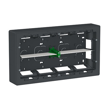 Boîte de concentration Unica - Saillie - Horizontale - 2x10 modules - Anthracite