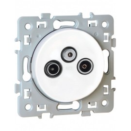 Prise TV+FM+SAT Square 1 poste - 250V - Blanc