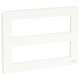 Support et plaque Unica pour boîte horizontale - 2x8 modules - Blanc antimicrobien