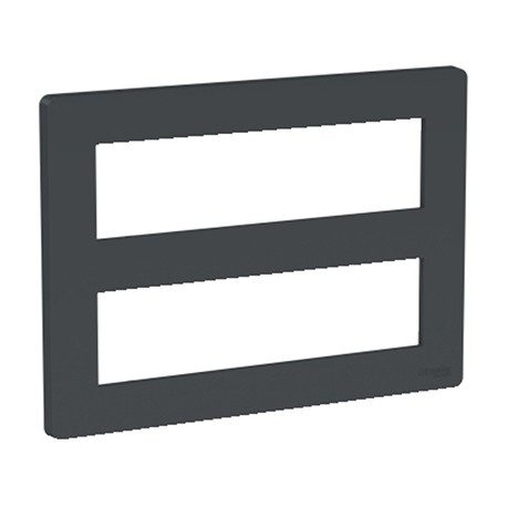 Support et plaque Unica pour boîte horizontale - 2x8 modules - Anthracite