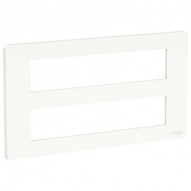 Support et plaque Unica pour boîte horizontale - 2x10 modules - Blanc antimicrobien