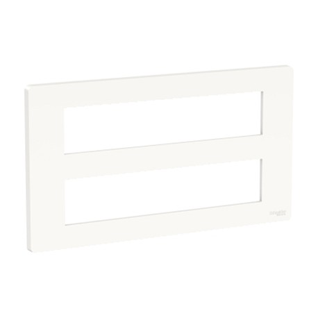 Support et plaque Unica pour boîte horizontale - 2x10 modules - Blanc antimicrobien