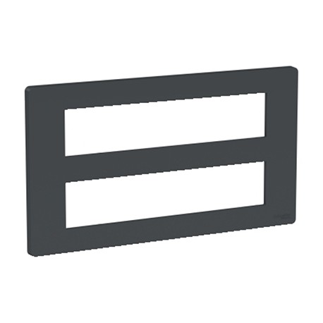 Support et plaque Unica pour boîte horizontale - 2x10 modules - Anthracite