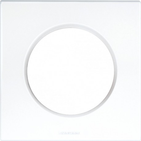 Plaque carrée monobloc Square Eur'Ohm - 1 poste - Blanc