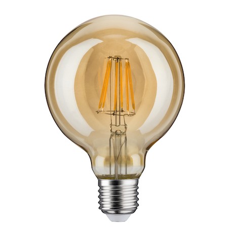 Ampoule LED Globe 95 à filament E27 - 6W - 1700K - 500lm - Dimmable - Or