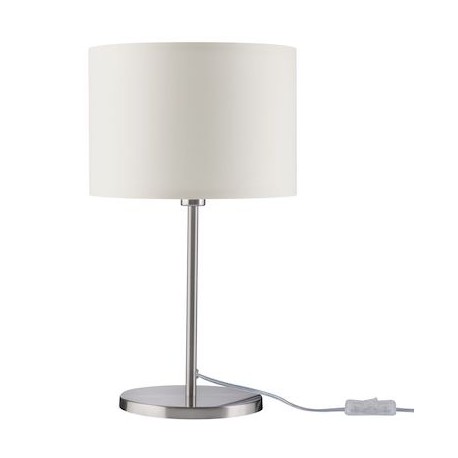 Lampe à poser Tessa - 40W - E14 - Sans ampoule - Dimmable - Crème/Acier brossé