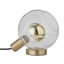 Lampe à poser Esben - 20W - E27 - Sans ampoule - Dimmable - Verre clair/Laiton brossé