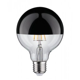 Ampoule LED Globe 95 à filament E27 - 5W - 2700K - 520lm - Dimmable - Calotte chrome noire