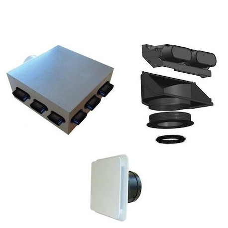 Kit bouches extraction et insufflation pour VMC IDEO - Pour logement T5 - Réseau PLUGGIT