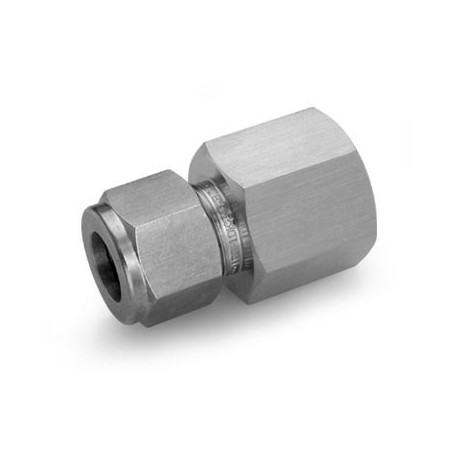 Raccord droit femelle - ø6mm à 1/4” - BSPT - Inox