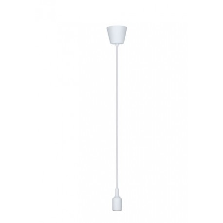 Suspension avec douille et câble tissé - E27 - 20W Max - Dimmable - Sans ampoule - Blanc