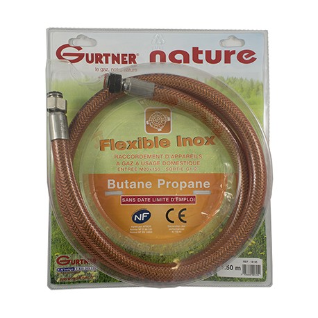 Flexible INOX femelle - Gaz naturel - Ecrou 20x150 - 1,50m