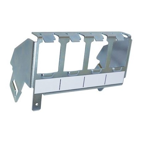Support métal pour 4 connecteurs RJ45 - Fixation sur plastron coffret de communication 
