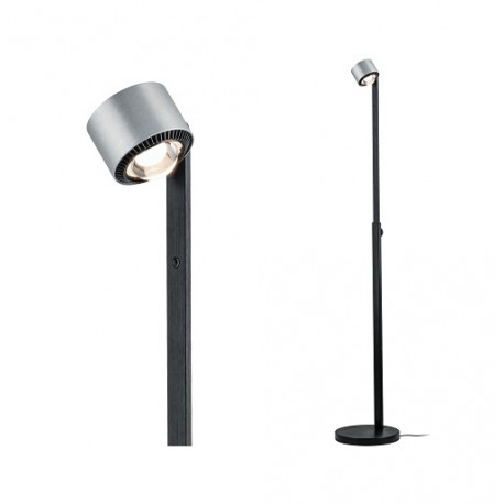 Lampadaire LED Aldan - 15,5W - 2700K - 880lm - Dimmable - Noir/Alu brossé 