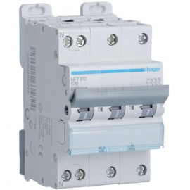 Disjoncteur NFT810 - 4P - 3P+N - 10A - 6 à 10kA - 500V - 50/60 Hz