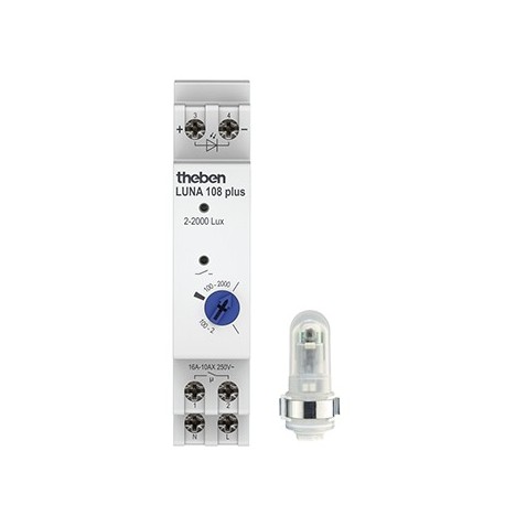 Interrupteur crépusculaire analogique LUNA 108 plus AL - 230 V - 50/60 Hz - Capteur de luminosité compris