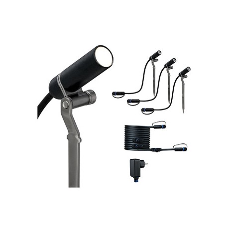 Projecteur de jardin LED Paulmann - Plantini Kit de base - Plug & Shine - 3x2W - IP65