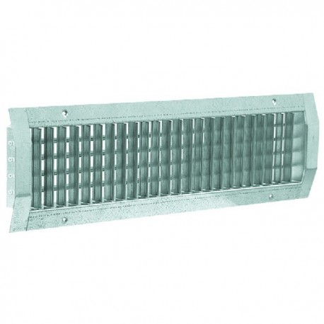 Grille double déflexion pour conduit cylindrique - 400x75mm