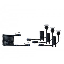 Kit de démarrage spot encastré de sol Plug & Shine - Floor mini - Dimmable - 3000K - 95° - Avec ampoule - 2,5W - Argent