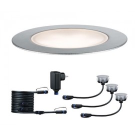 Kit de démarrage spot encastré de sol Plug & Shine - Floor - Dimmable - 3000K - 90° - Avec ampoule - 1W - Argent