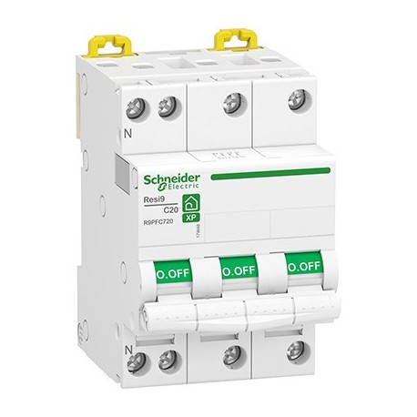 Disjoncteur modulaire Resi9 XP - 3P+N - 20A - Courbe C - Peignable