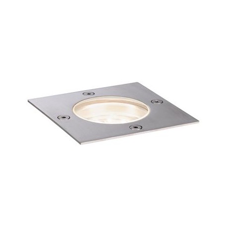 Spot encastré de sol Plug & Shine - Carré - Dimmable - 3000K - Avec ampoule - 4W - Inox