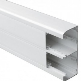 Goulotte 50x130 à clippage direct Prog Mosaic - 2 couv 45mm - L. 2m - Blanc