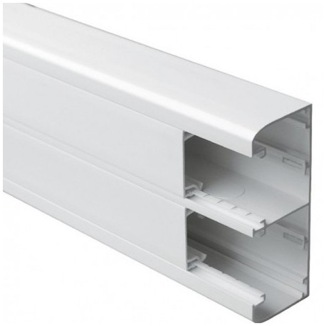 Goulotte 50x145 à clippage direct Programme Mosaïc - 2 couv 45mm - L. 2m - Blanc