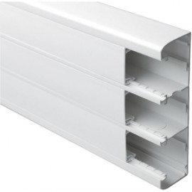 Goulotte 50x180 à clippage direct Programme Mosaïc - 3 couv 45mm - L. 2,5m - Blanc