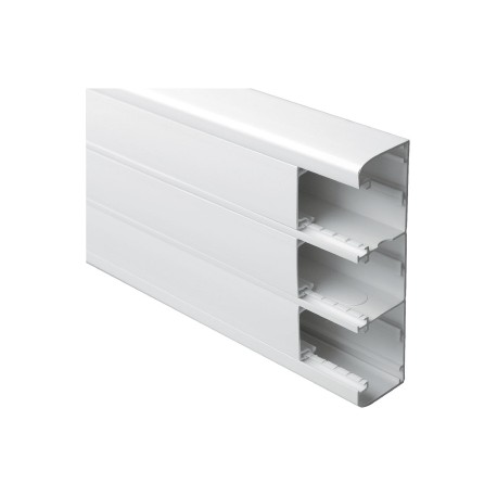 Goulotte 50x180 à clippage direct Programme Mosaïc - 3 couv 45mm - L. 2,5m - Blanc