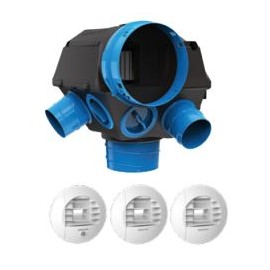 Kit VMC Hygrocosy - Simple flux hygroréglable - 231m³/h - 22dB - avec 3 bouches