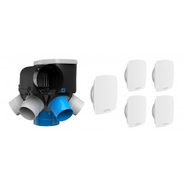 Kit VMC Autocosy iH - Simple flux autoréglable - 330m³/h - 15 à 26dB - Avec 5 bouches Line