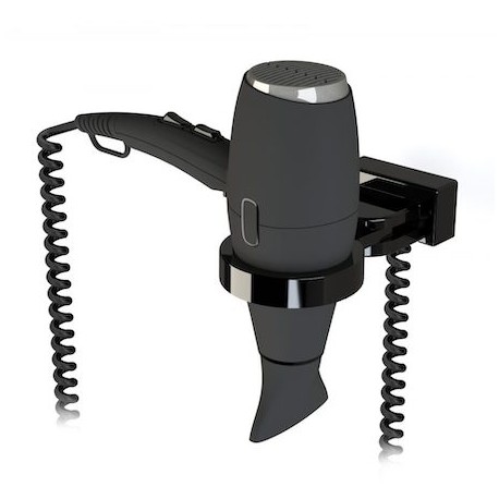 Sèche-cheveux électrique Calisto+support universel - 2000W - 3vitesses - Noir