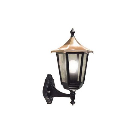Applique murale extérieure Monaco - Aluminium - E27 - 100W - IP43 - Sans ampoule - Noir/Cuivre