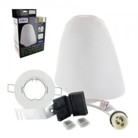 Kit de réservation étanche Spotbox - Ø 75 mm - Pour spot LED GU10 10W - Collerette blanche