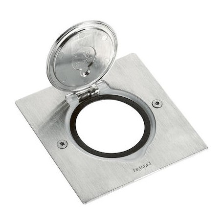 Platine de sol carrée à équiper - 1 poste - Inox brossé