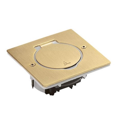Platine de sol à équiper - 1 poste - Doré brossé