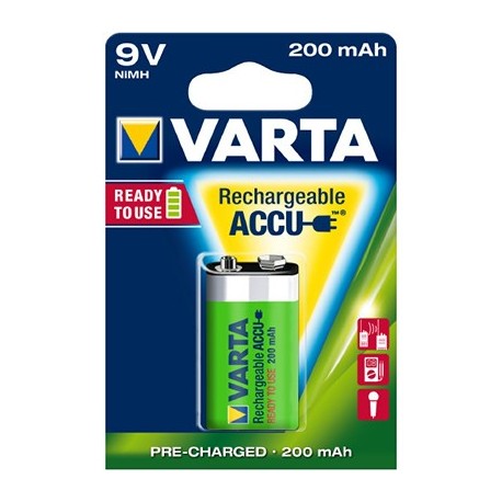 Accumulateurs type 6F22 - 200mAh - 9V - Pré-chargé