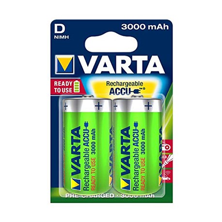 Lot de 2 accumulateurs type D/R20 - 3000mAh - 1,25V - Pré-chargé