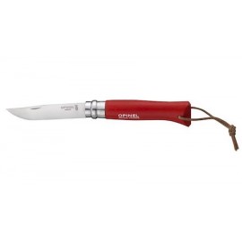 Couteau OPINEL Baroudeur - N°8 - Lame inox - Lame 8,5cm - Manche rouge