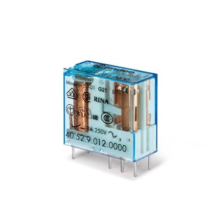 Relais miniature 40.52 pour circuit imprimé - 12 V/DC - 2 contacts - Série 40 - 8A - Pas de 5 mm - AgNi