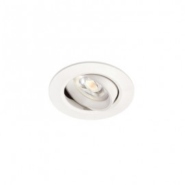 Spot LED  encastré Elody 2 - Inclinable - 6W - 4000K - Rond - Polycarbonate - Blanc - Dimmable