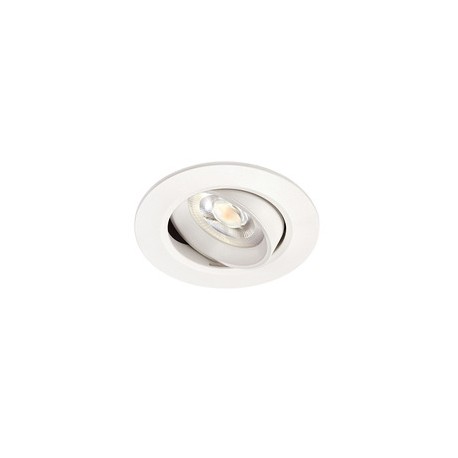 Spot LED  encastré Elody 2 - Inclinable - 6W - 4000K - Rond - Polycarbonate - Blanc - Dimmable