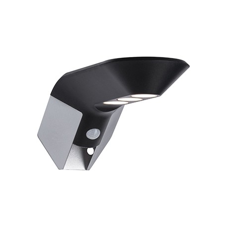 Applique solaire Soley - Anthracite - 1,2W - 3000K - IP44 - Avec détecteur - Non dimmable
