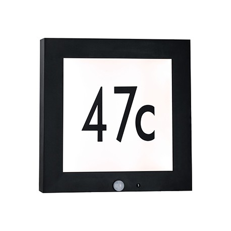 Applique Outdoor LED - Numéro de maison - Anthracite - 13W - 3000K - IP44 - Détecteur de mouvements - Non dimmable